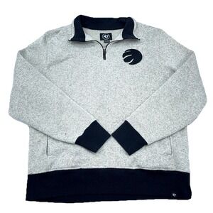 Toranto Raptors Sweater Men XXL Gray Black Pullover Quarter Zip Jacket Adult NBA